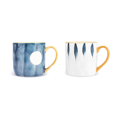 Karaca Canarie Set de tasses en céramique 2 pièces, 350 ml, Multicolore
