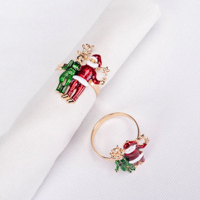 Ronds de serviette Karaca Home cerf et Père Noël, 2 pièces