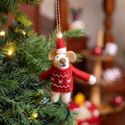 Karaca Home New Year Décoration de Sapin Souris de Noël, 12 cm