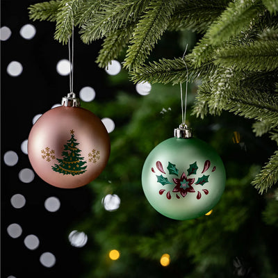 Karaca Home New Year Ensemble de Décorations de Sapin Jolies, 4 Pièces, 8 cm