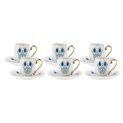 Coffret de tasses à café Karaca İznik pour 6 personnes, 80 ml