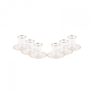 Coffret de tasses à thé Karaca Retro pour 6 personnes, 132 ml, beige