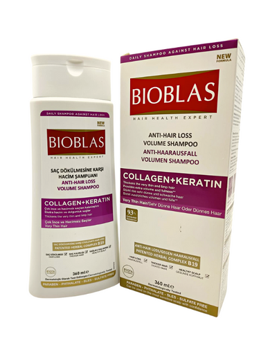 Shampoing au Collagène et Kératine Anti-Chute BIOBLAS 360ml