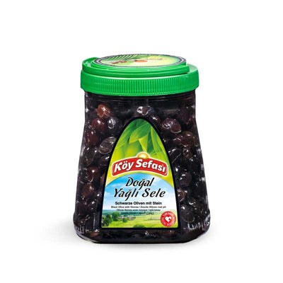Koy Sefasi Olive Noire Natural Siyah Zeytin Natural Yagli Sele 1000g