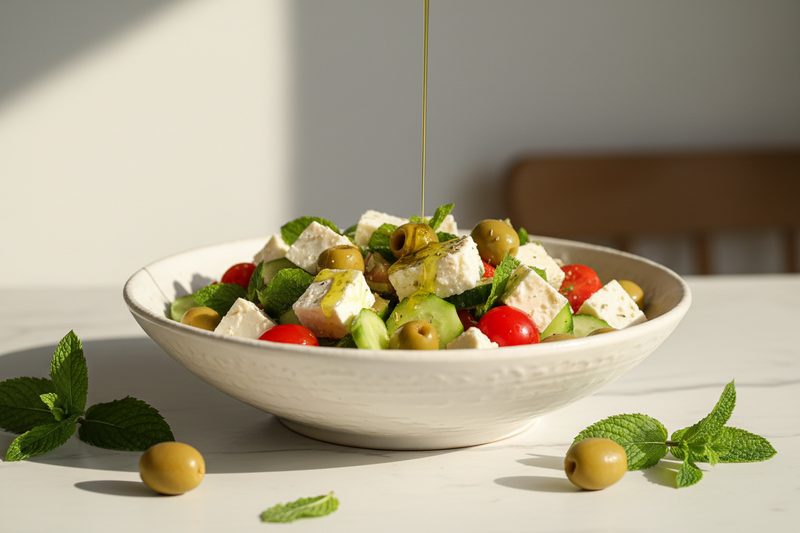 Salade de Fromage Turc & Olives Vertes