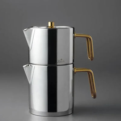 Jumbo Metalix Titanyum Gold Théière avec Fond Induction, Taille Midi