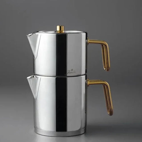 Jumbo Metalix Titanyum Gold Théière avec Fond Induction, Taille Midi