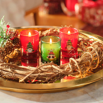 Karaca Home New Year Gnome Village 3 Pièces Set de Bougies Parfumées