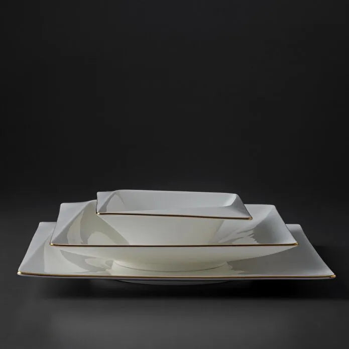 Service de table carré Jumbo Fold Gold 58 pièces pour 12 personnes