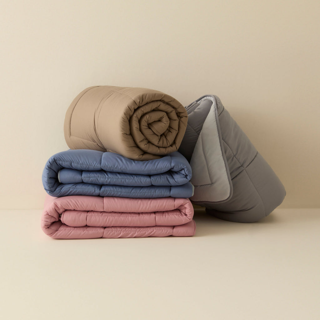Karaca Double Face Couette Pudra - Gris clair 155X220