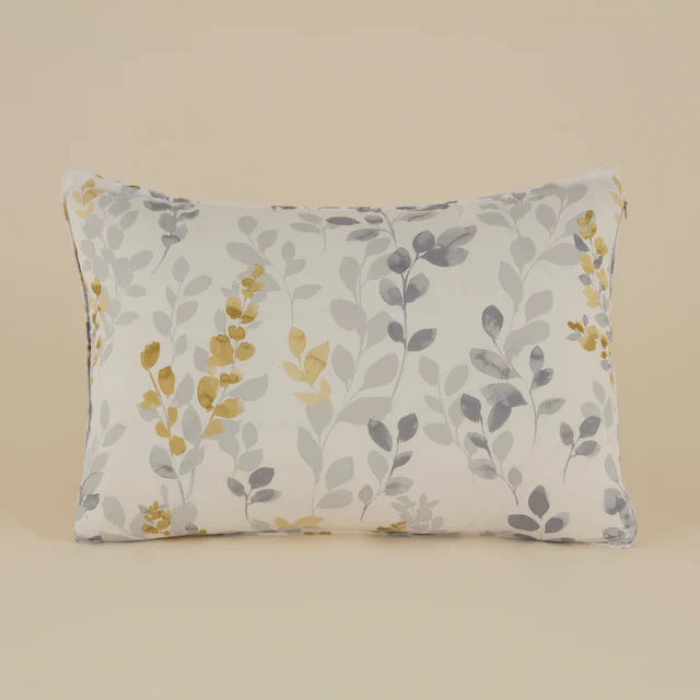 Karaca Leaf Gris – Ensemble Couette Double 200x200 + 2x50x70
