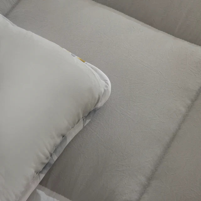 Karaca Leaf Gris – Ensemble Couette Double 200x200 + 2x50x70