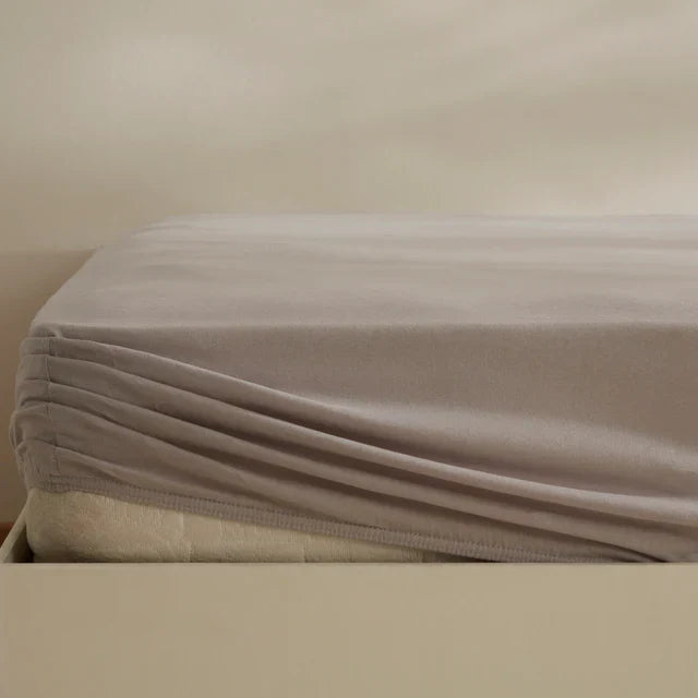 Karaca Home Jersey Housse de Matelas avec Élastique, 150x200+30 cm, Gris