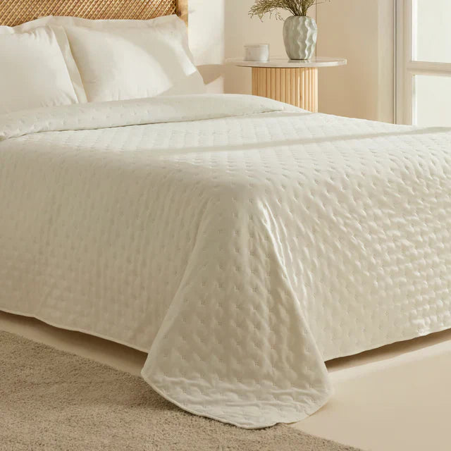 Karaca Home Breezy Couvre-lit, Double, Écru