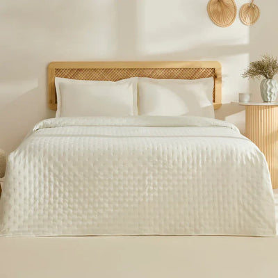 Karaca Home Breezy Couvre-lit, Double, Écru