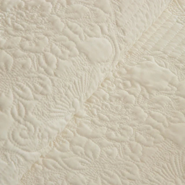 Ensemble de Couvre-lit Camille Écru 230x240 cm + 2 Taies (50x70 cm)