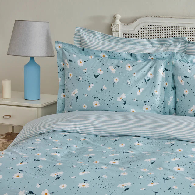 Karaca Daisy Housse de Couette 100% Coton Double Taille, Menthe