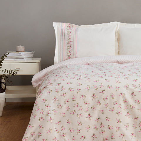Karaca Glen, Ensemble de Housse de Couette 100% Coton, Double, Rose