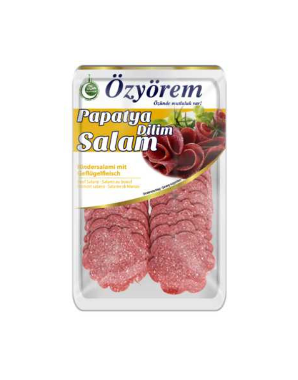 Salam Dilim 80g OZYOREM PAPATYA - Tranches de Salami de Bœuf