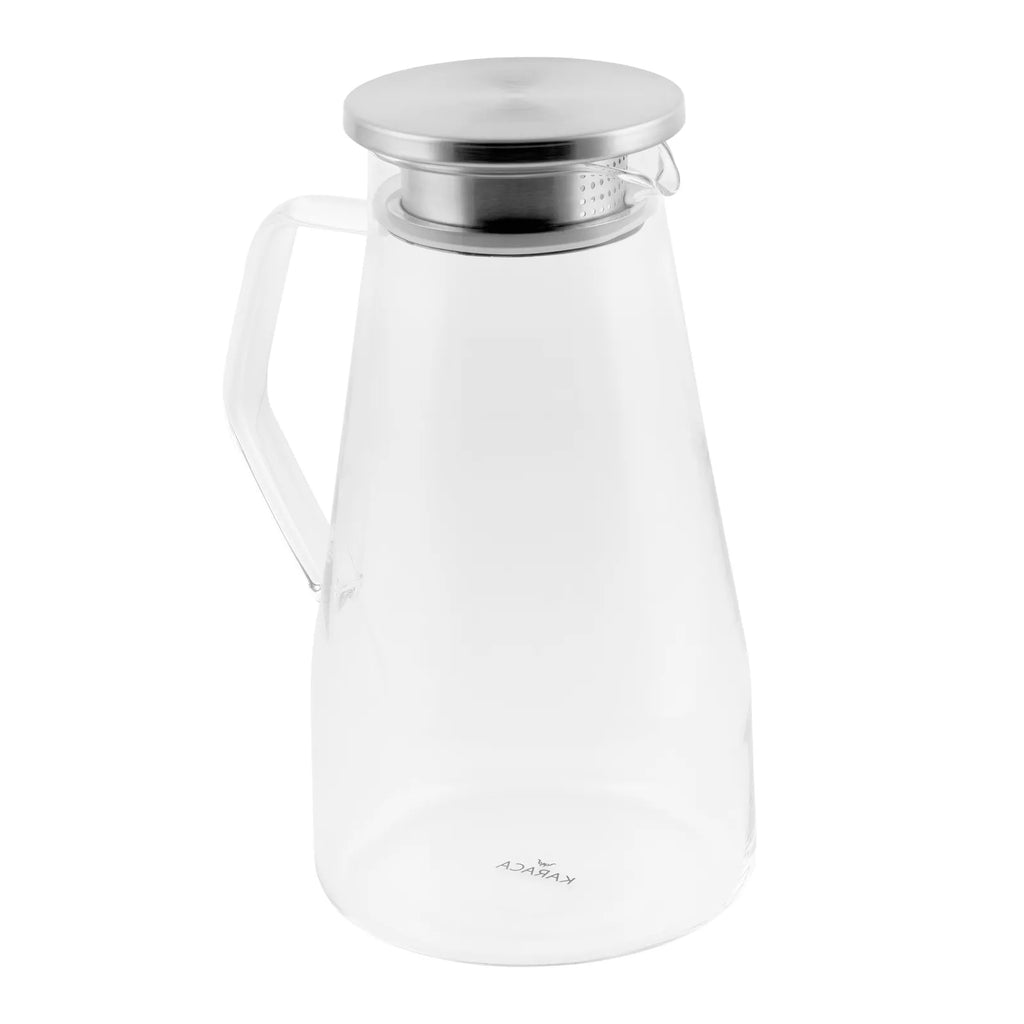 Carafe à eau Karaca en verre borosilicate et acier inoxydable, 1 700 ml
