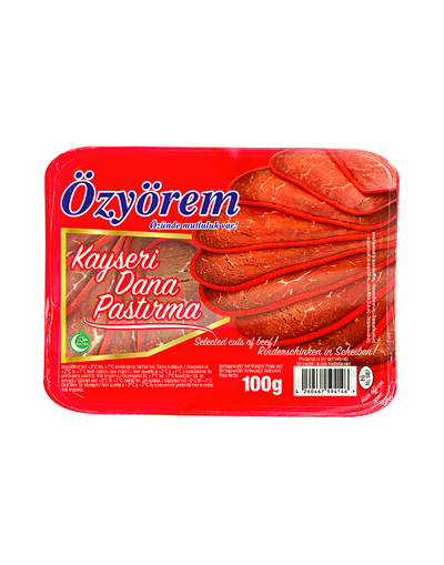 Ozyorem Kayseri Dana Tranches de Jambon de Bœuf Façon Turc 100g