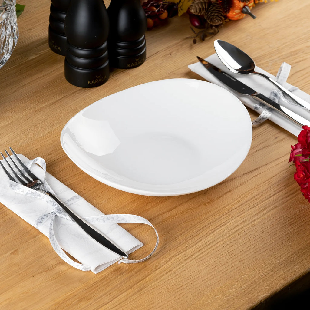 Service de table en verre opale Karaca White Pure, 24 pièces pour 6 personnes