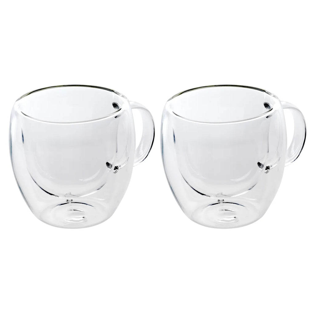Tasses Karaca à double paroi en verre borosilicate avec anse pour 2 personnes, 150 ml