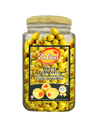 ZELIVA Olives Vertes Farcies au Poivre 900g