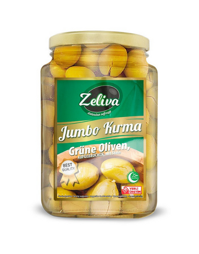 ZELIVA Olives Vertes Cassées Jumbo 900g