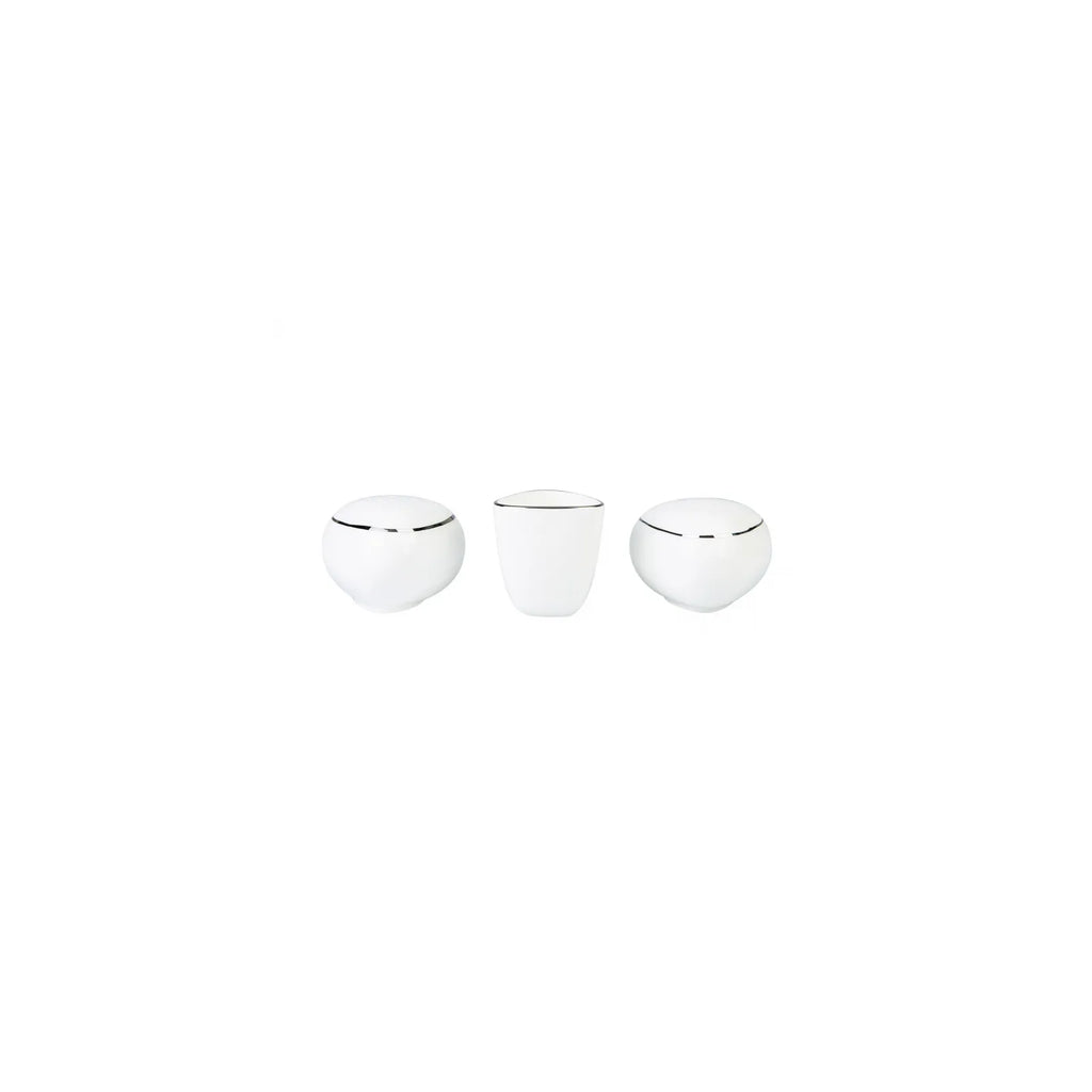 Service de table Karaca Fine Pearl Trio pour 12 personnes, 62 pièces, platine