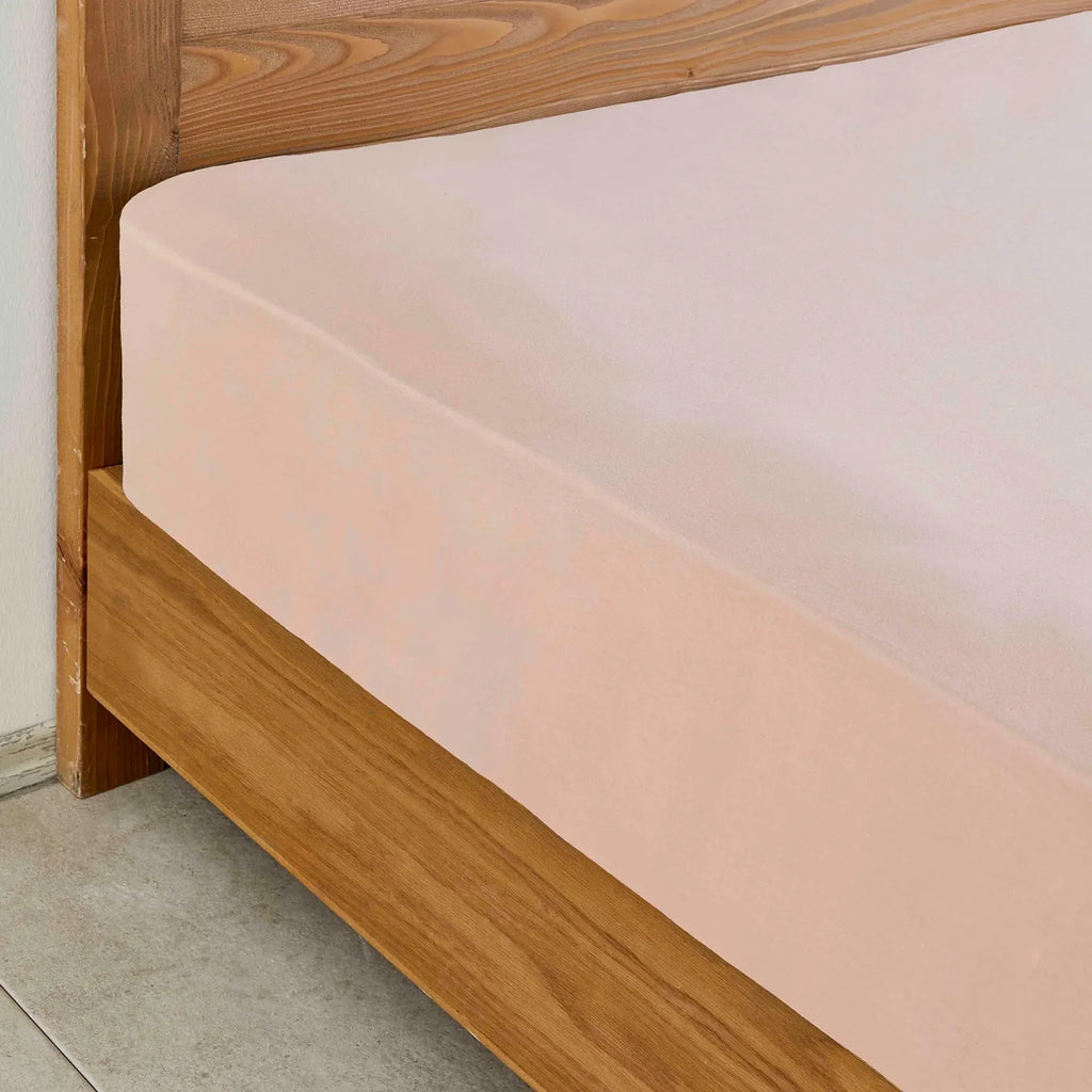 Draps-housse Karaca Home Jersey couleur saumon, 120x200 cm + 30 cm, certifié Oeko-Tex