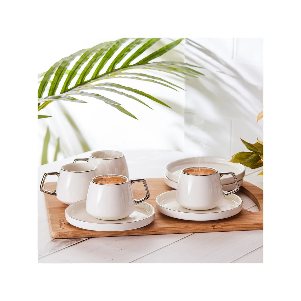 Coffret de tasses à café Karaca Streamline Saturn Platinum pour 6 personnes