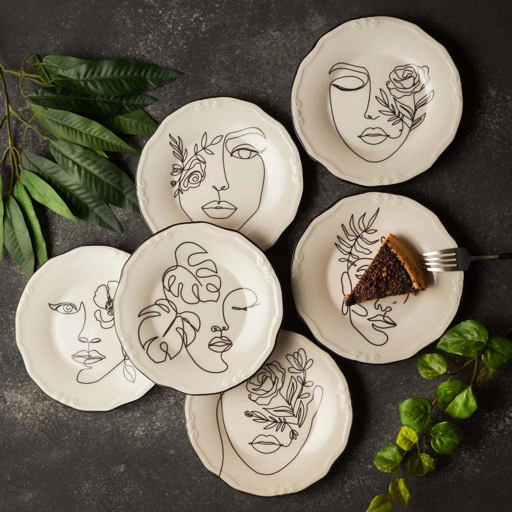 Assiettes à dessert Karaca Face pour 6 personnes, 6 pièces