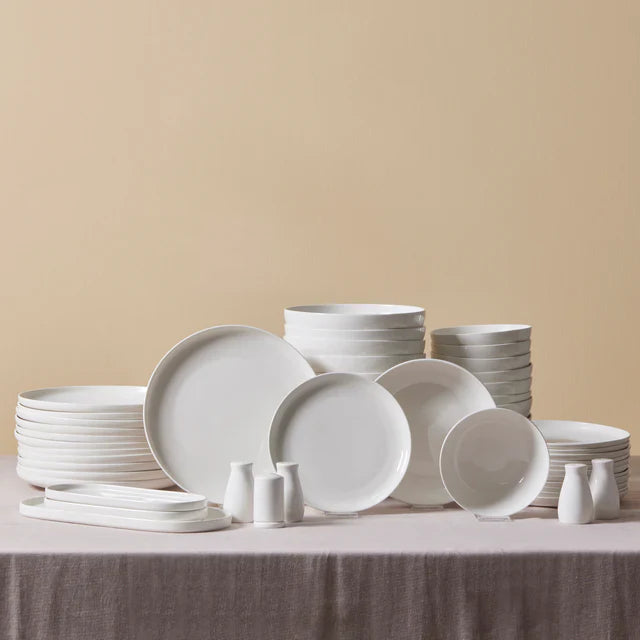 Ensemble de Vaisselle Karaca Streamline Favaro 53 Pièces Pour 12 Personnes, Blanc