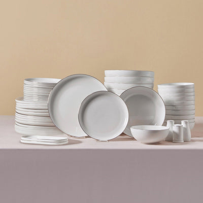 Ensemble de vaisselle Karaca Streamline Favaro 53 pièces pour 12 personnes Platine