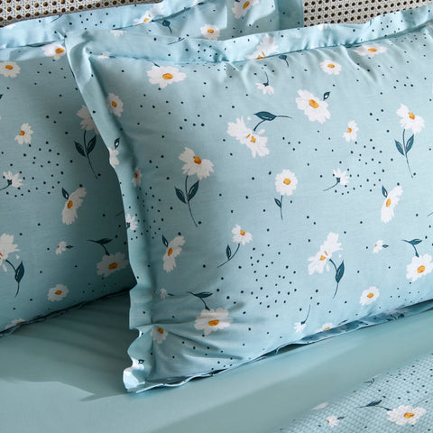 Karaca Home Daisy : Ensemble de Couvre-lit Double 100 % Coton - Mint