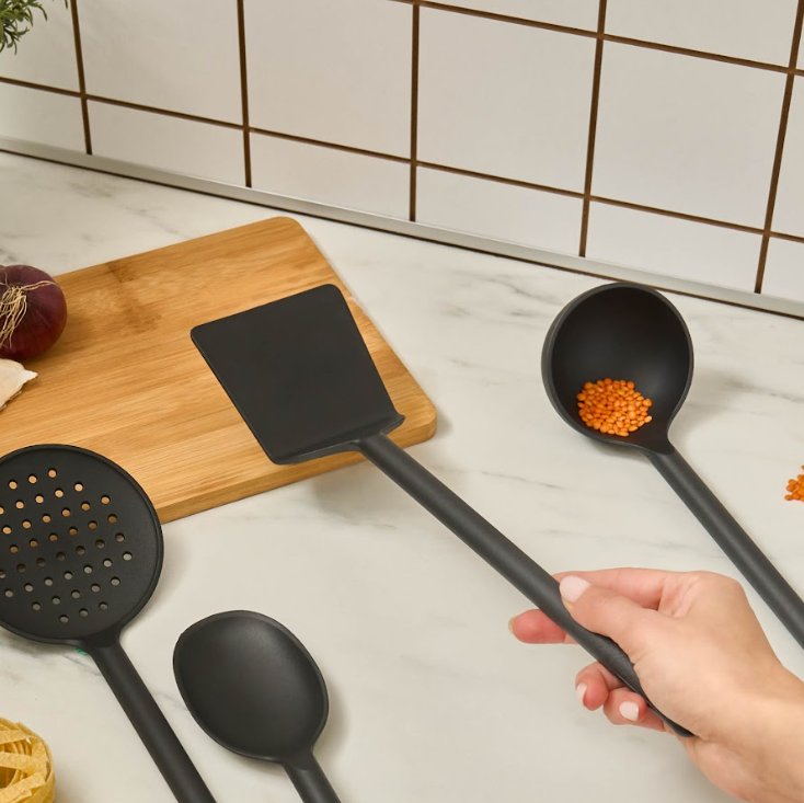 Karaca Simple Set d’Ustensiles de Cuisine 5 pièces, Noir