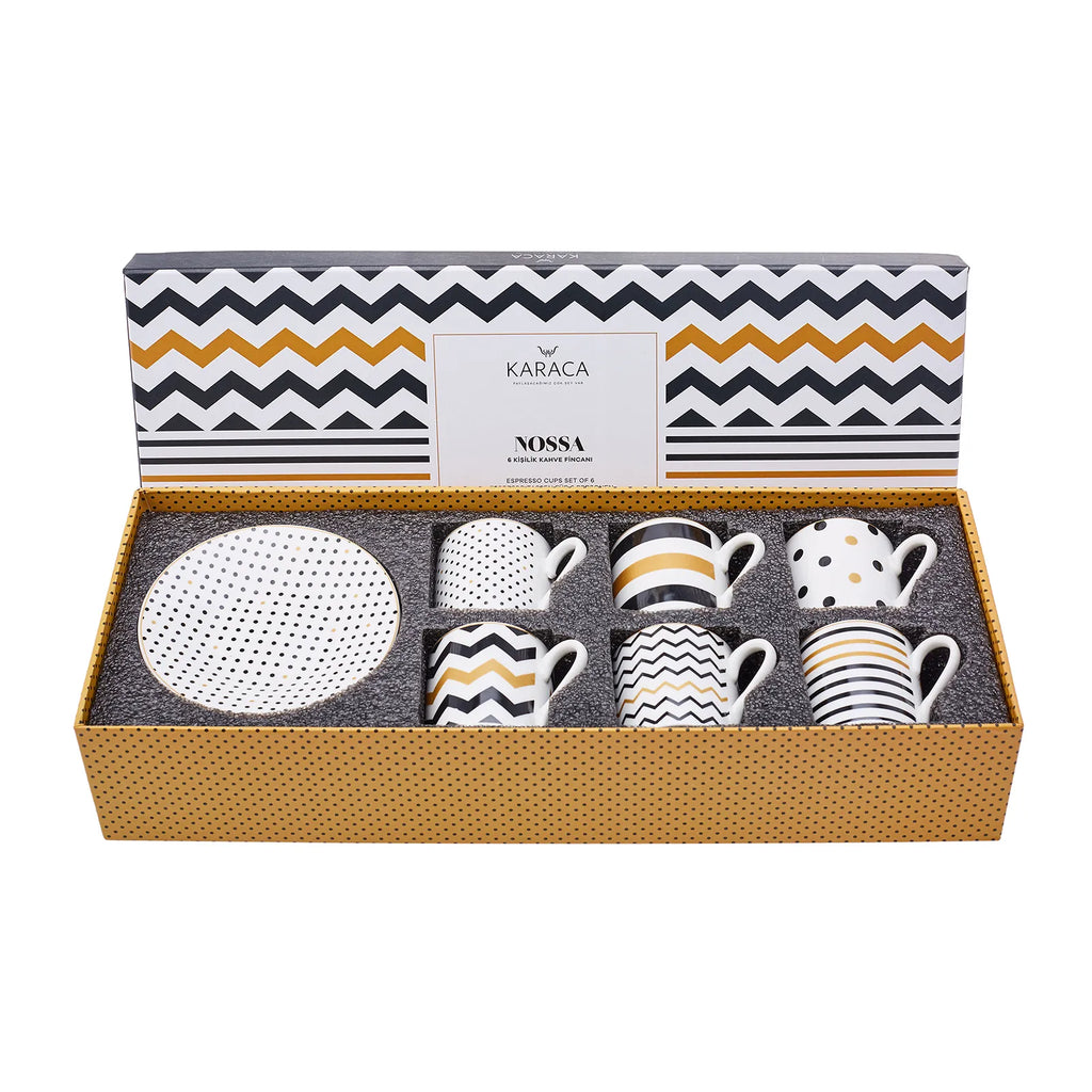 Coffret de tasses à expresso/moka Karaca Nossa pour 6 personnes, 12 pièces