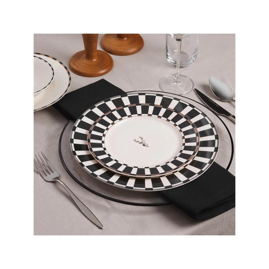 Service de table Karaca Aries pour 6 personnes, 24 pièces, noir