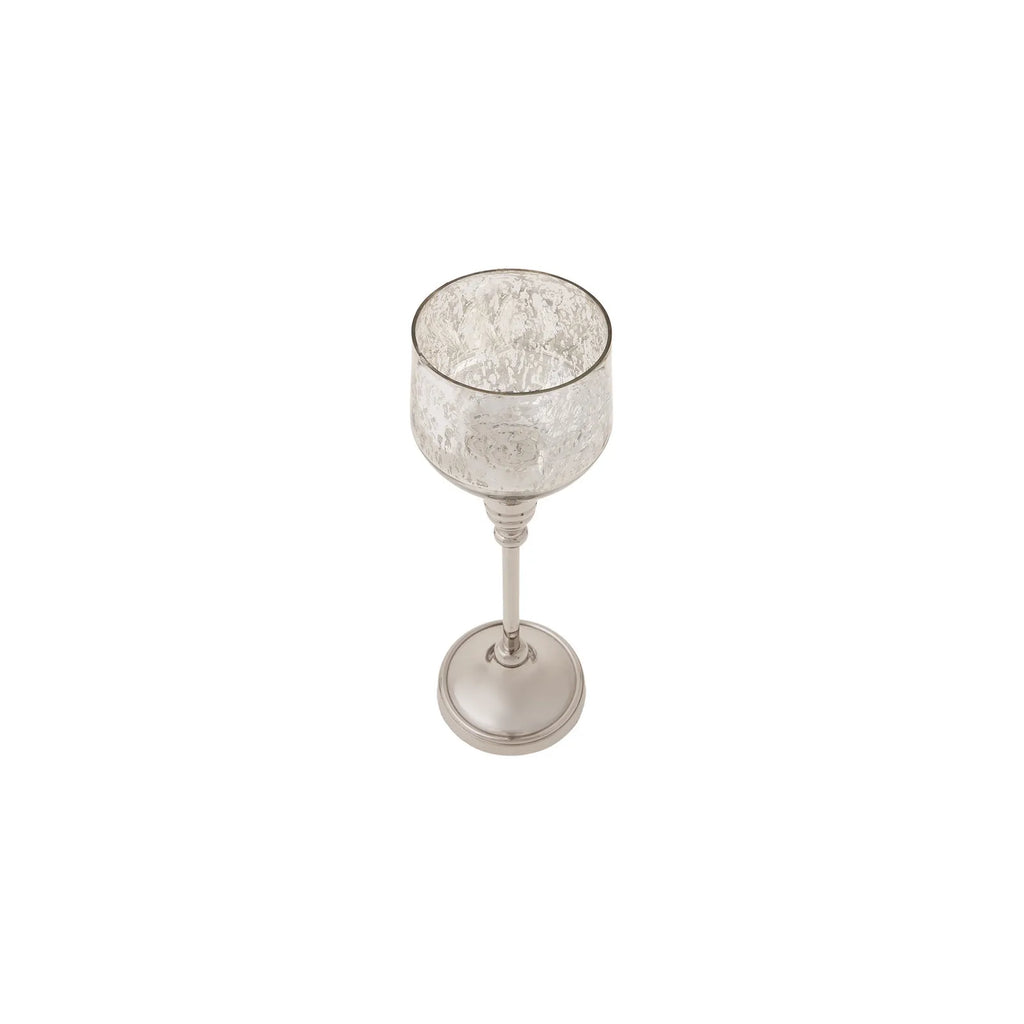 Bougeoir à réchaud Karaca Lucca argent antique, 28 cm