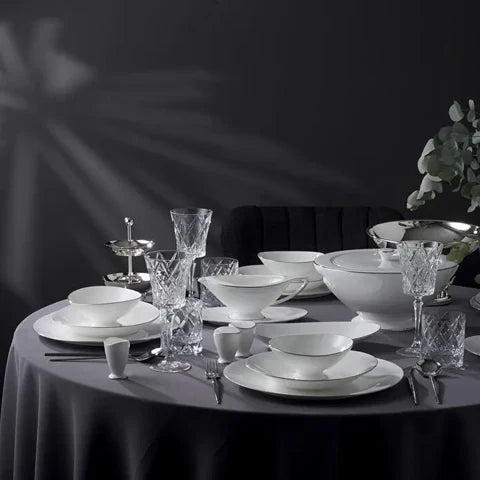 Jumbo Moon Platine Service De Table 64 Pièces Pour 12 Personnes