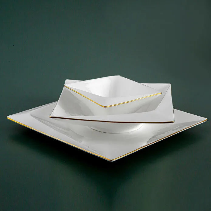 Service de table carré Jumbo Fold Gold 58 pièces pour 12 personnes