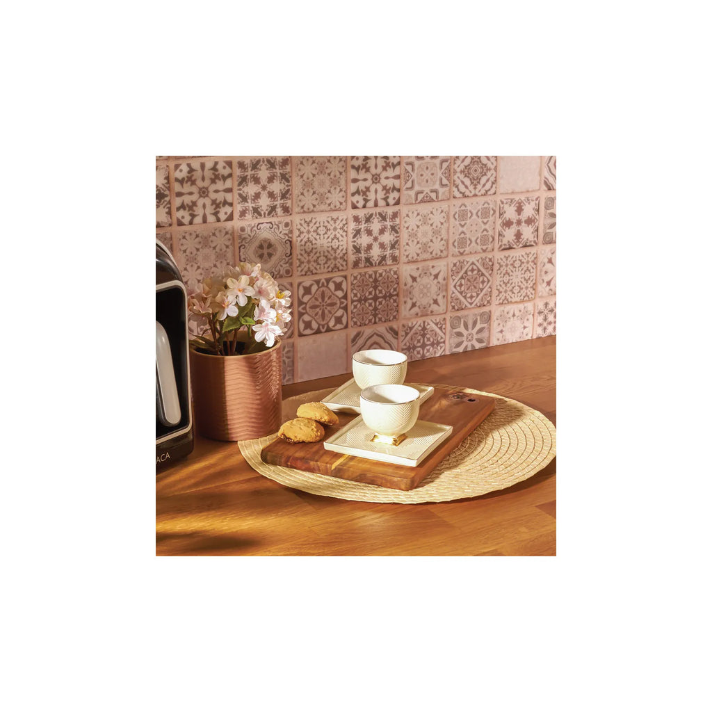 Coffret de tasses à café Karaca Art Deco pour 2 personnes, couleur crème, 90 ml