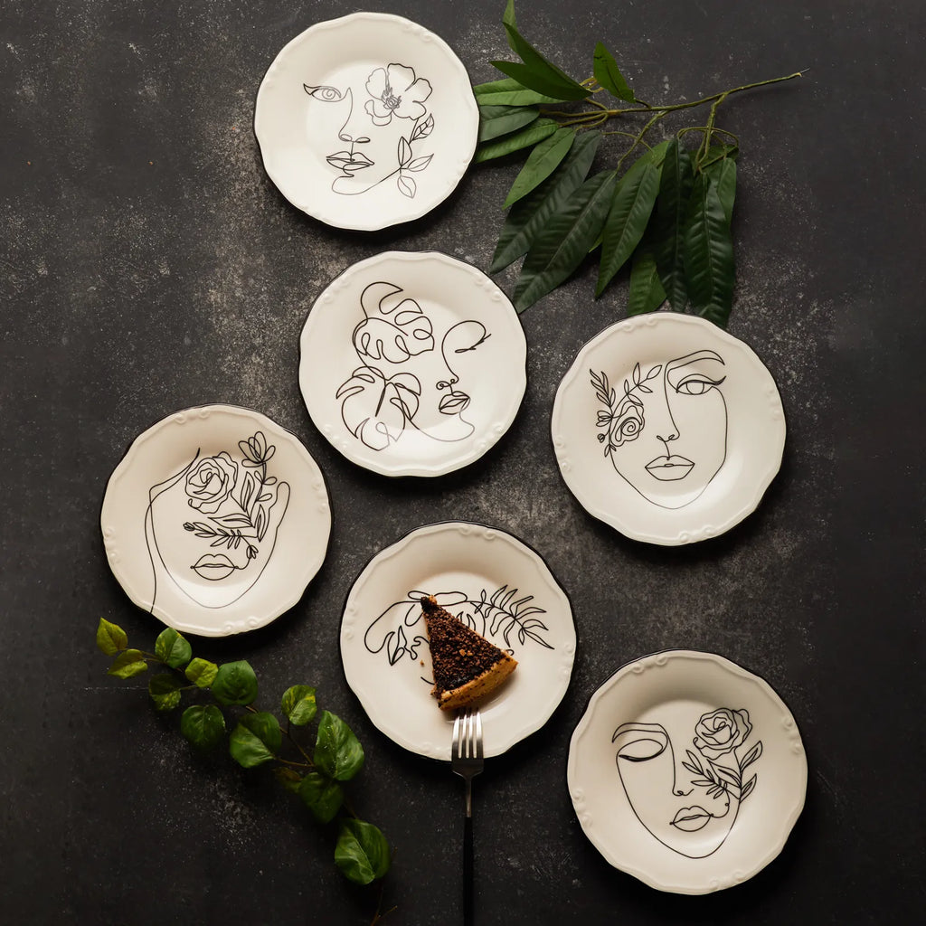 Assiettes à dessert Karaca Face pour 6 personnes, 6 pièces