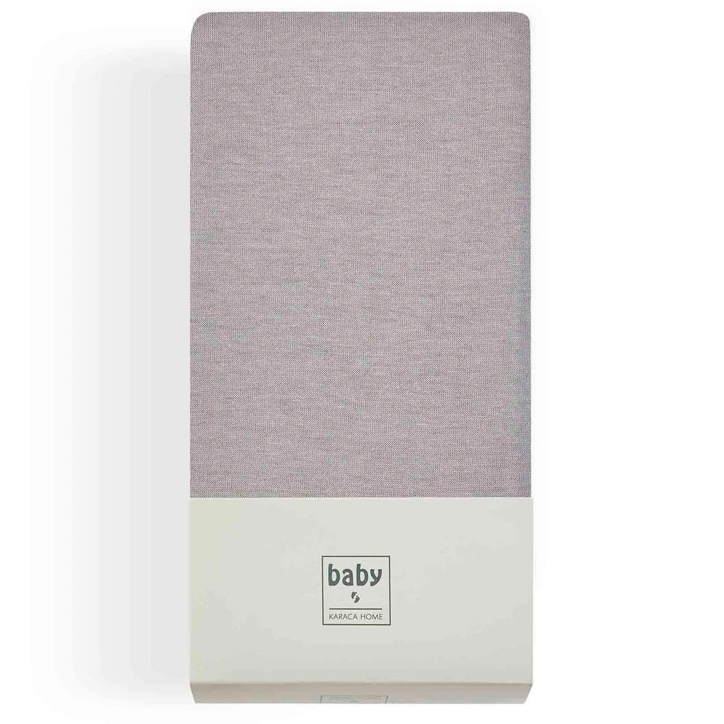 Drap-housse Karaca Home Jersey gris, 70x140 cm + 20 cm, Certifié Oeko-Tex