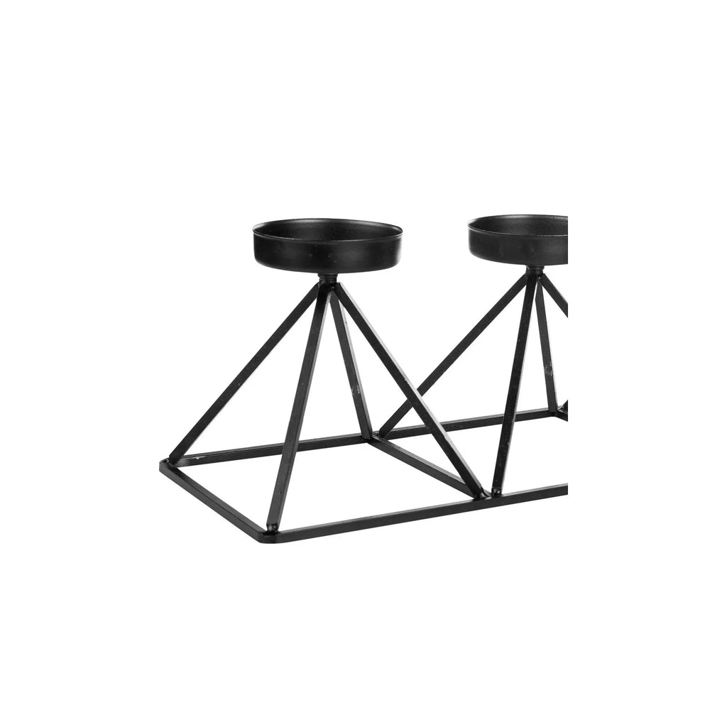 Bougeoir Karaca Home Géométrie 3 pièces , noir, 36x13cm