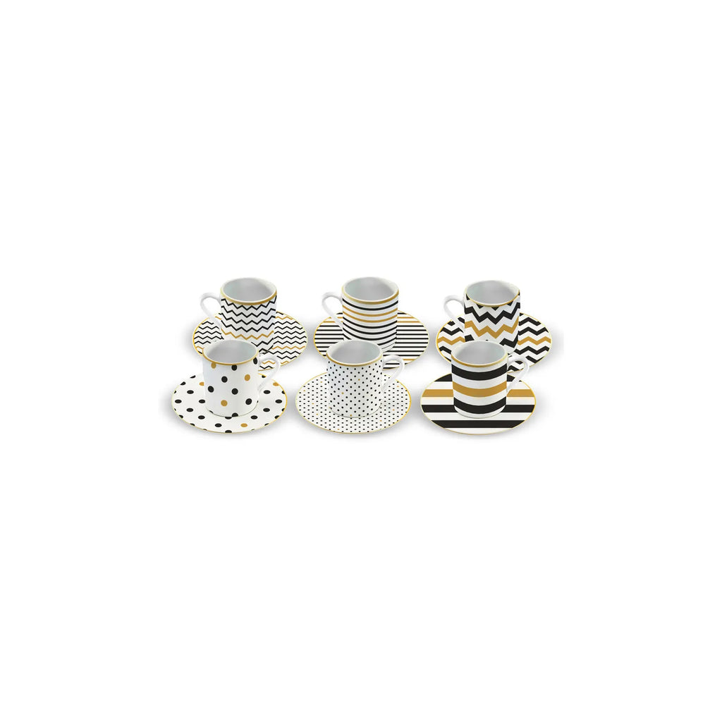 Coffret de tasses à expresso/moka Karaca Nossa pour 6 personnes, 12 pièces