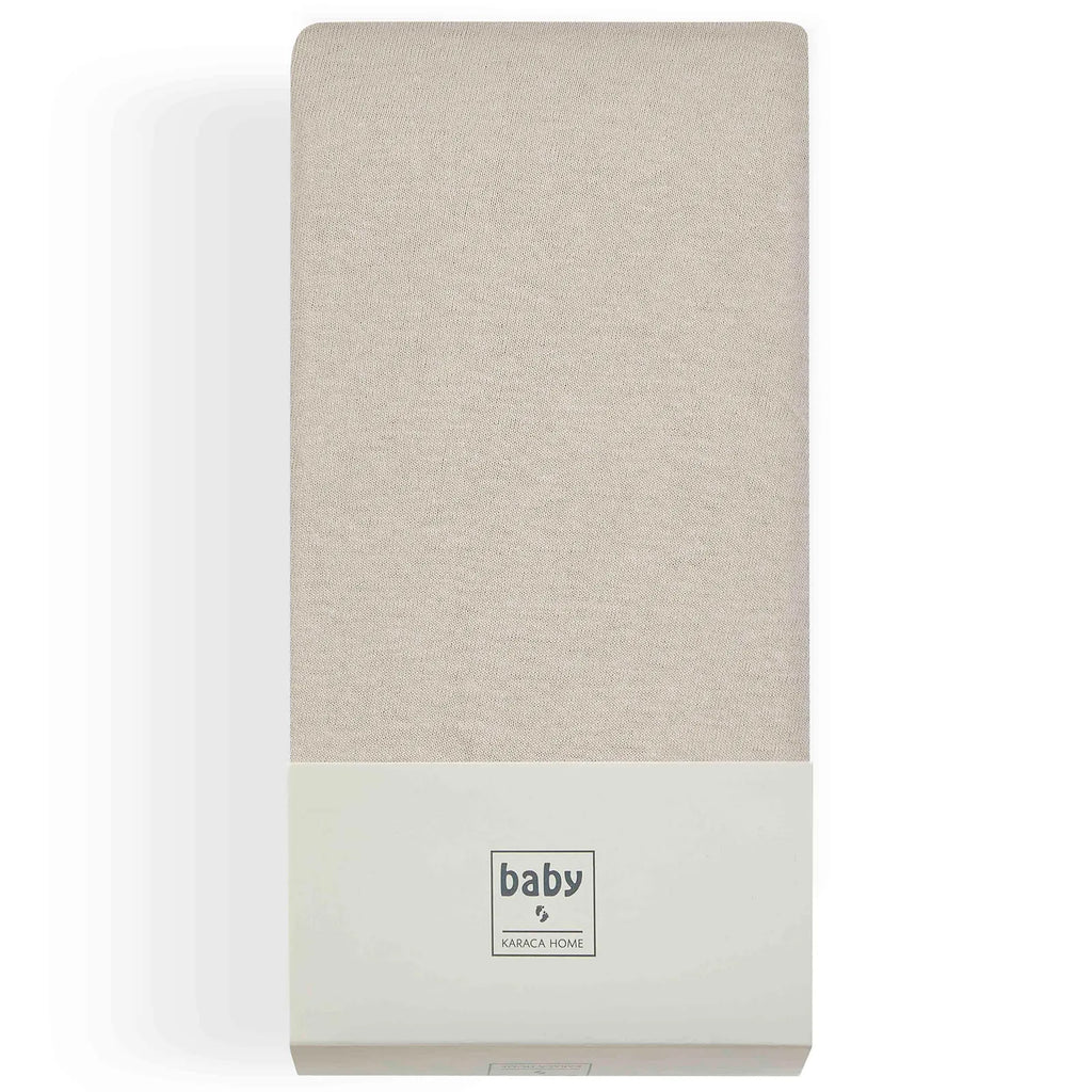 KH JERSEY FITTED SHEET BEIGE BABY D, BEJ