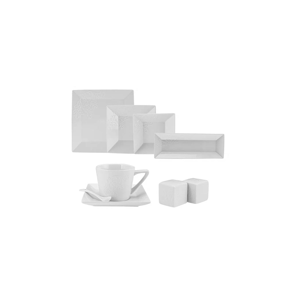 Service Petit Déjeuner Karaca Trend Emboss pour 6 personnes, 32 pièces, en porcelaine