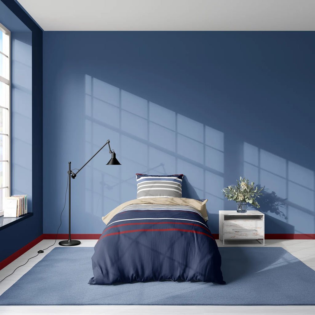 Ensemble de housse de couette Nautica Bradford pour lit simple, 135x200, 80x80